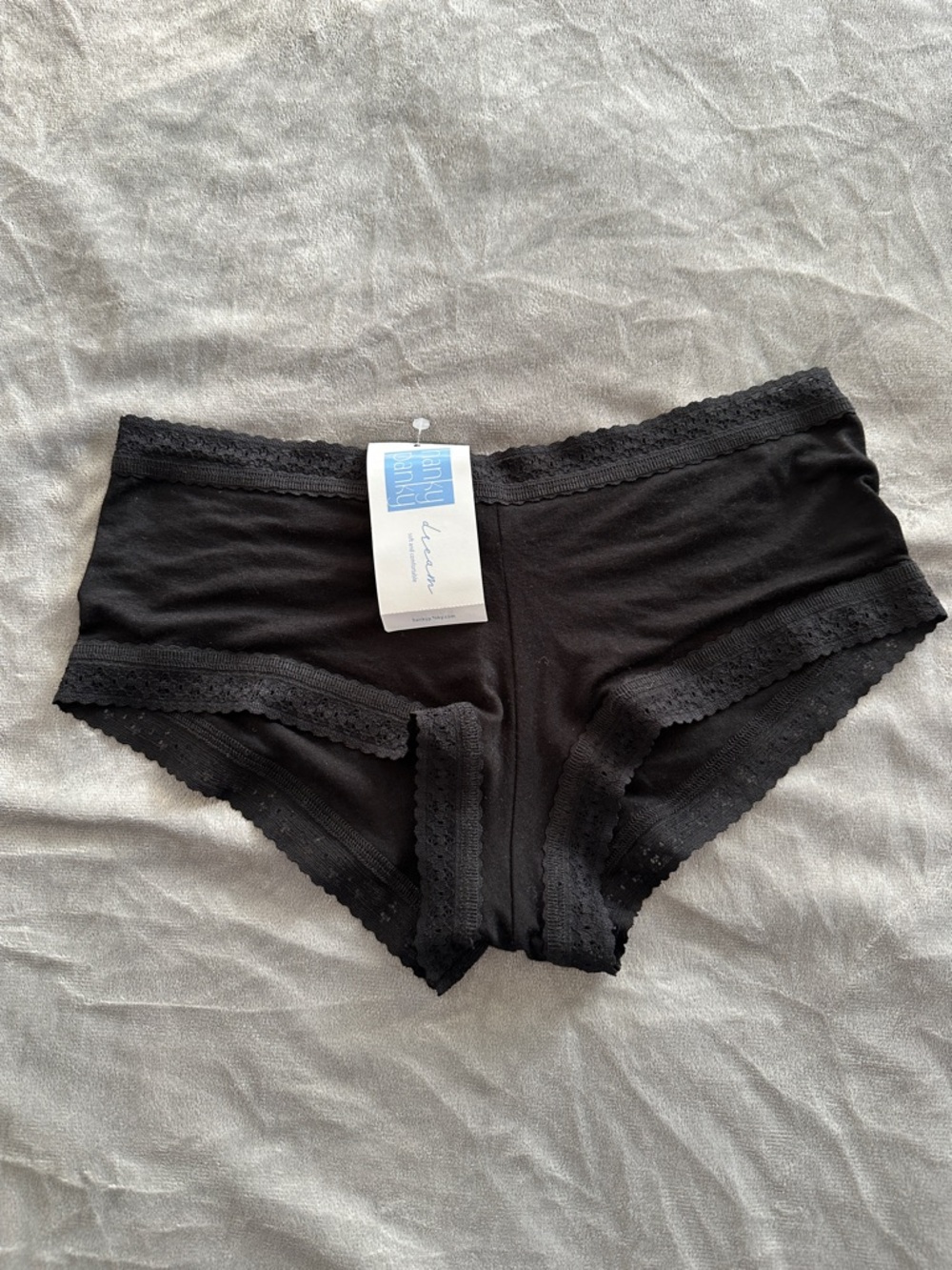 Hanky-panky Women's Black Lace-Trim Boyshort Panty